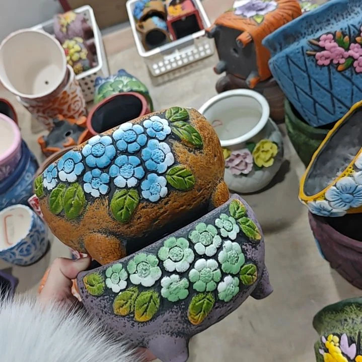 红陶吸水透气的白陶花盆凑满12发货