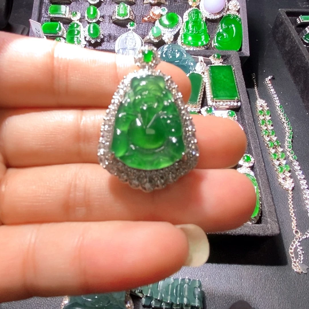 翡翠未镶嵌吊坠(不含链)A货翡翠14