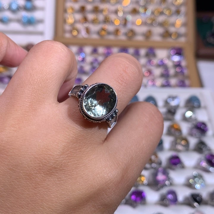 【闪购商品】水晶戒指银S925镶嵌微*✨戒指