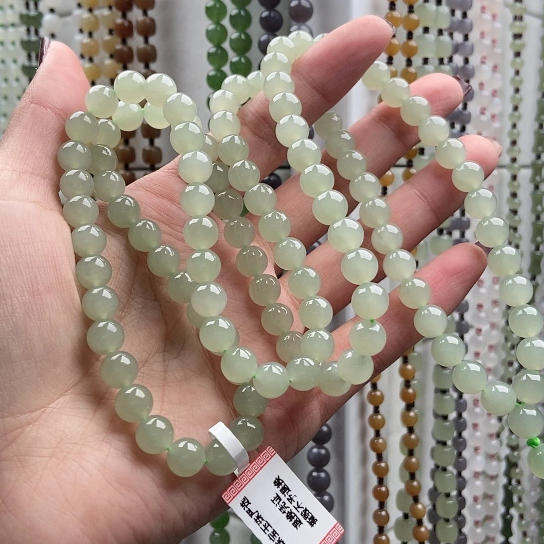 和田玉颈饰未镶嵌苏***泰和田玉8mm108颗