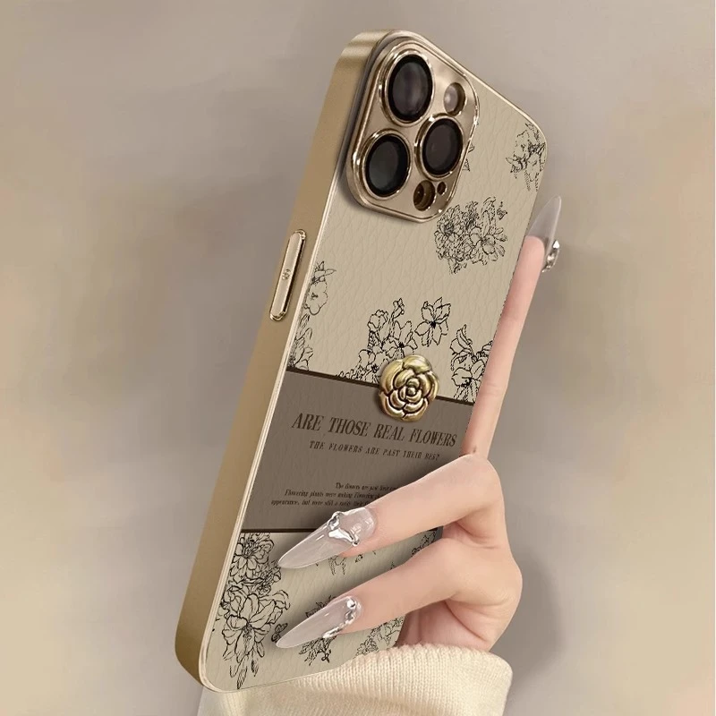 山茶花适用苹果16promax手机壳高级感iPhone15可爱防摔14plus个性