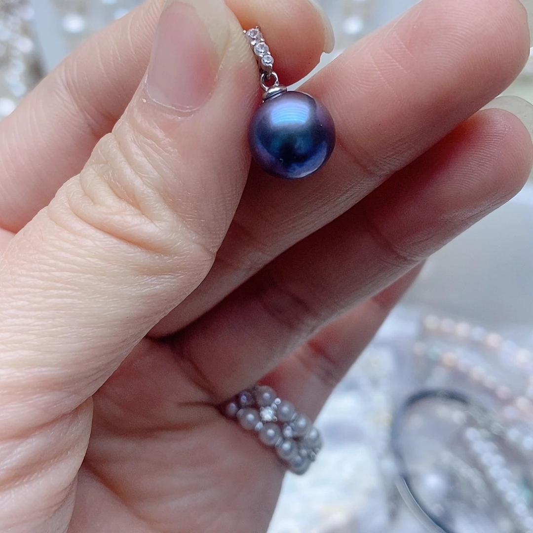 银S925镶嵌吊坠淡水珍珠