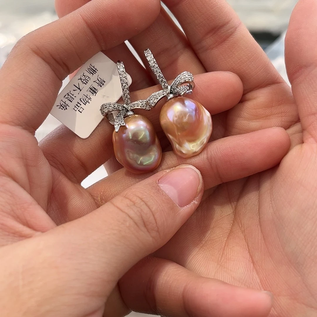 淡水珍珠耳饰合金