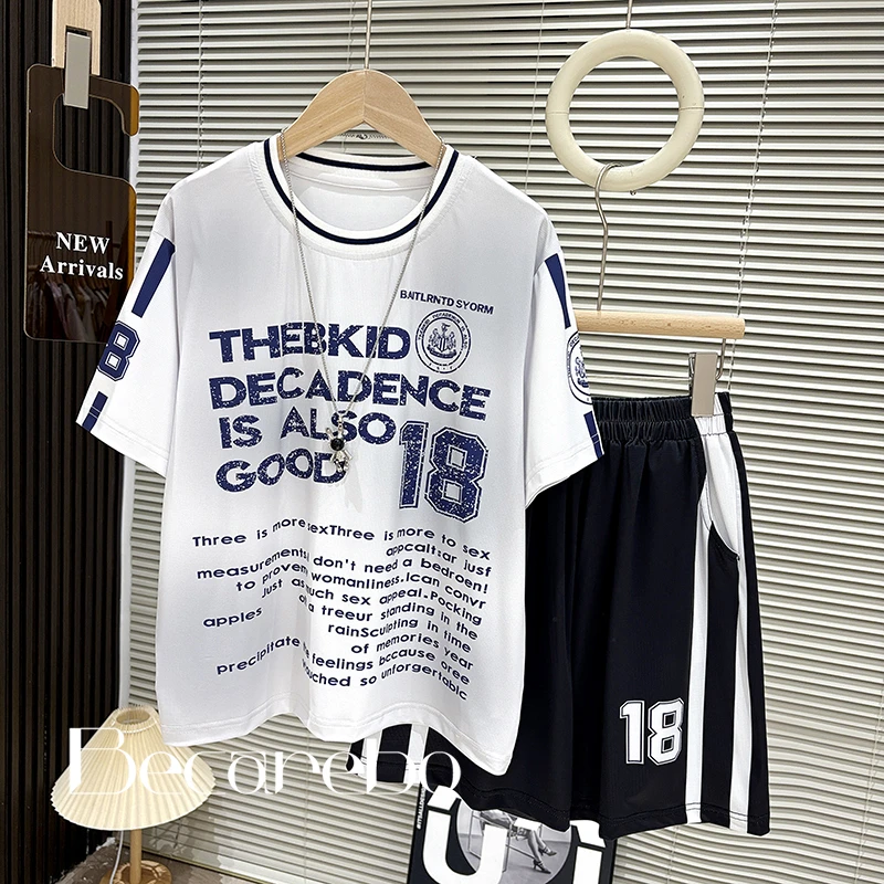 130-180【速干透气】青少年夏季套装男童短袖两件套中大童儿童球服