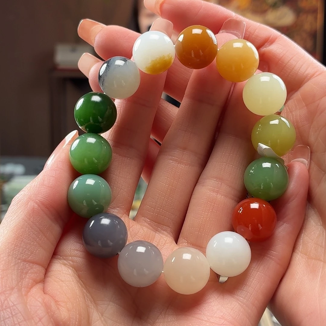 和田玉未镶嵌手串和田玉卡14