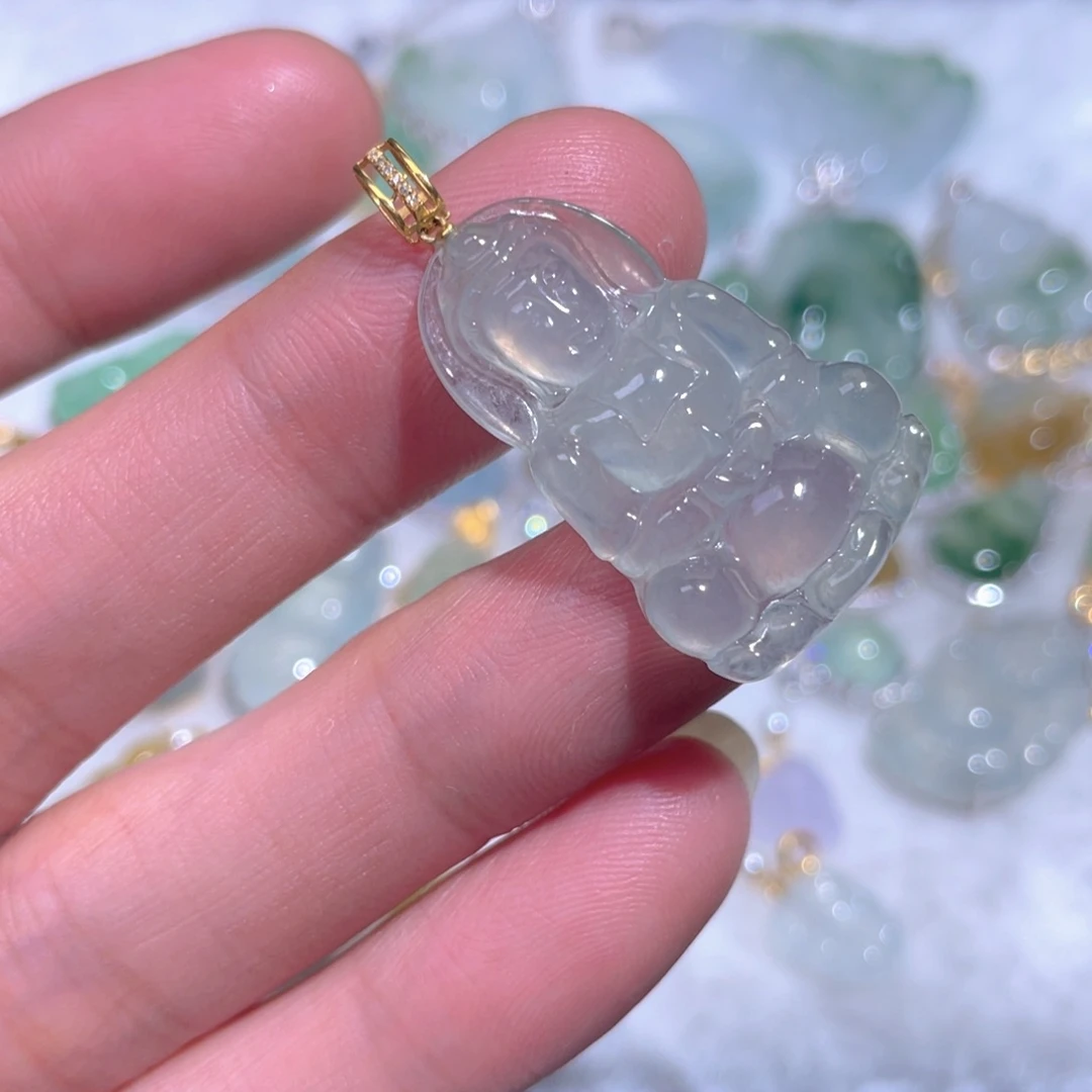 颈饰18K金镶嵌翡翠翡翠