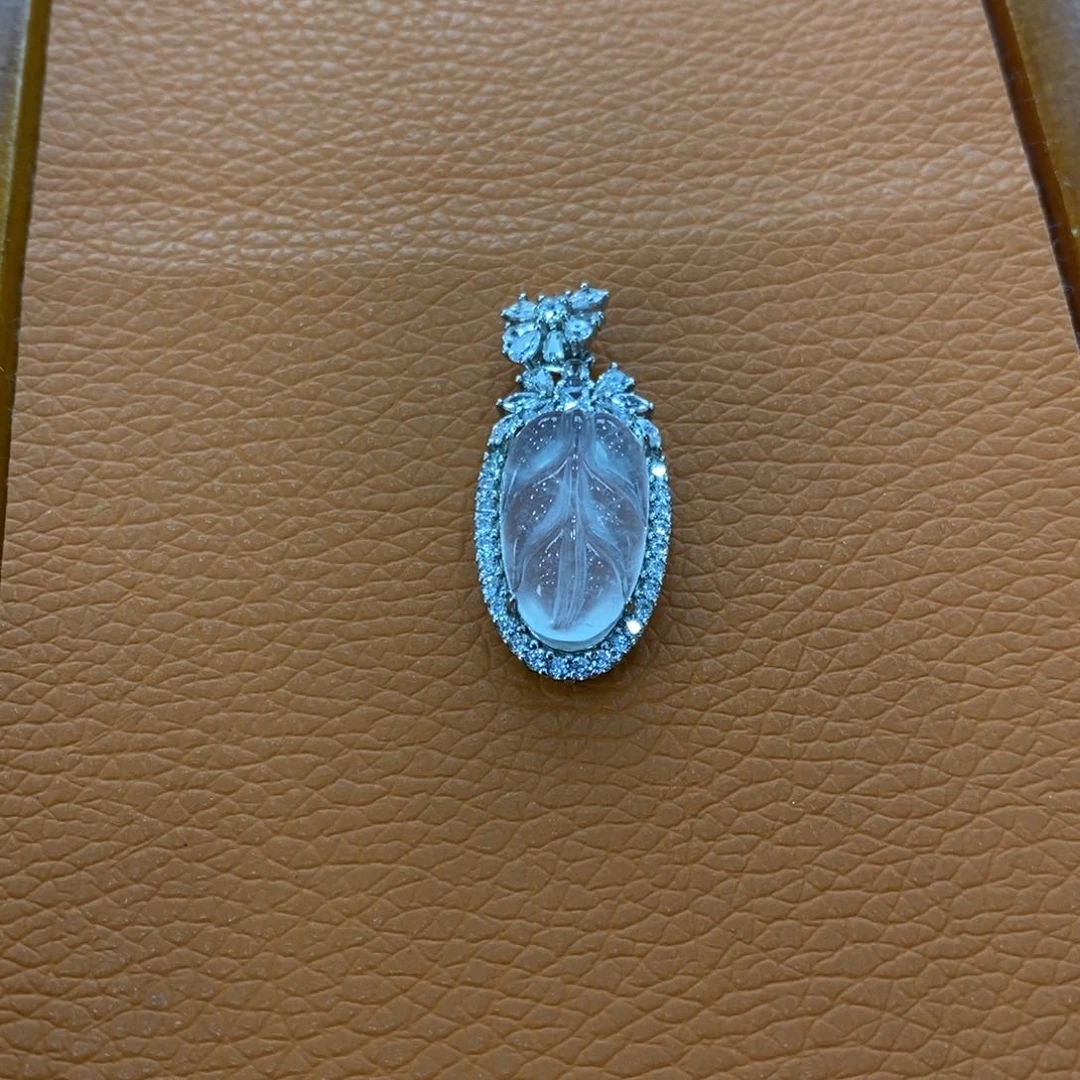 石英质玉吊坠(不含链)银S925镶嵌