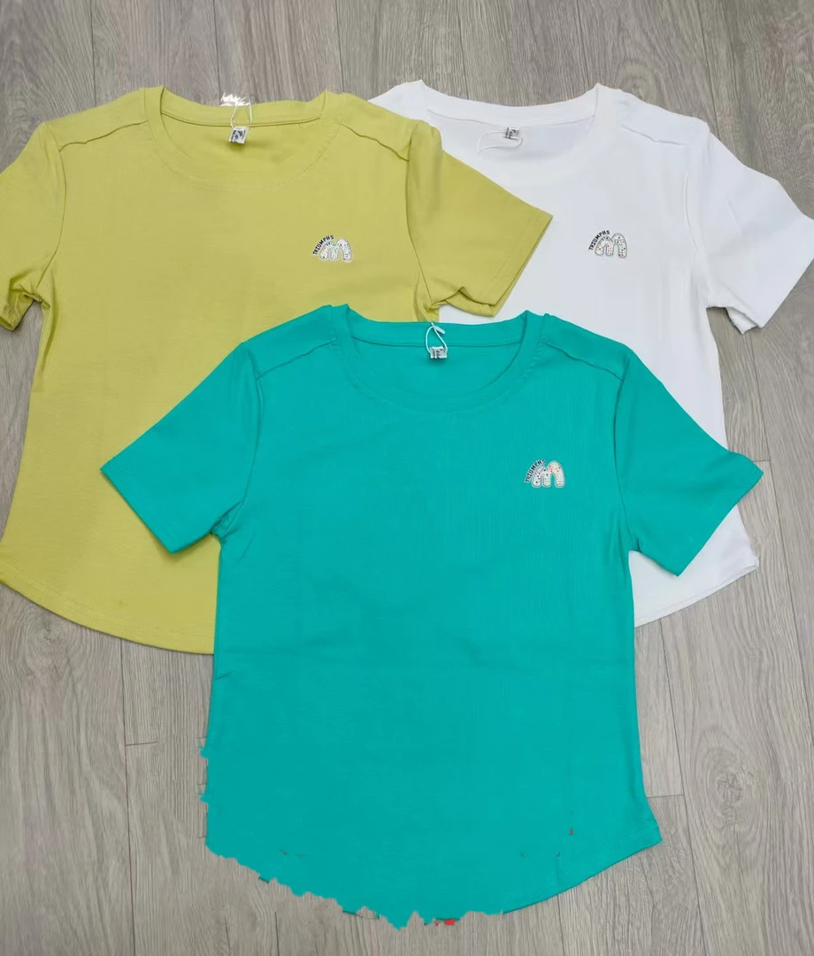 3010时尚洋气短袖上衣女运动休闲百搭夏季潮流圆领夏款