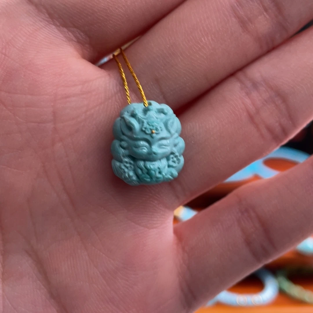 绿松石未镶嵌珠宝半成品小九