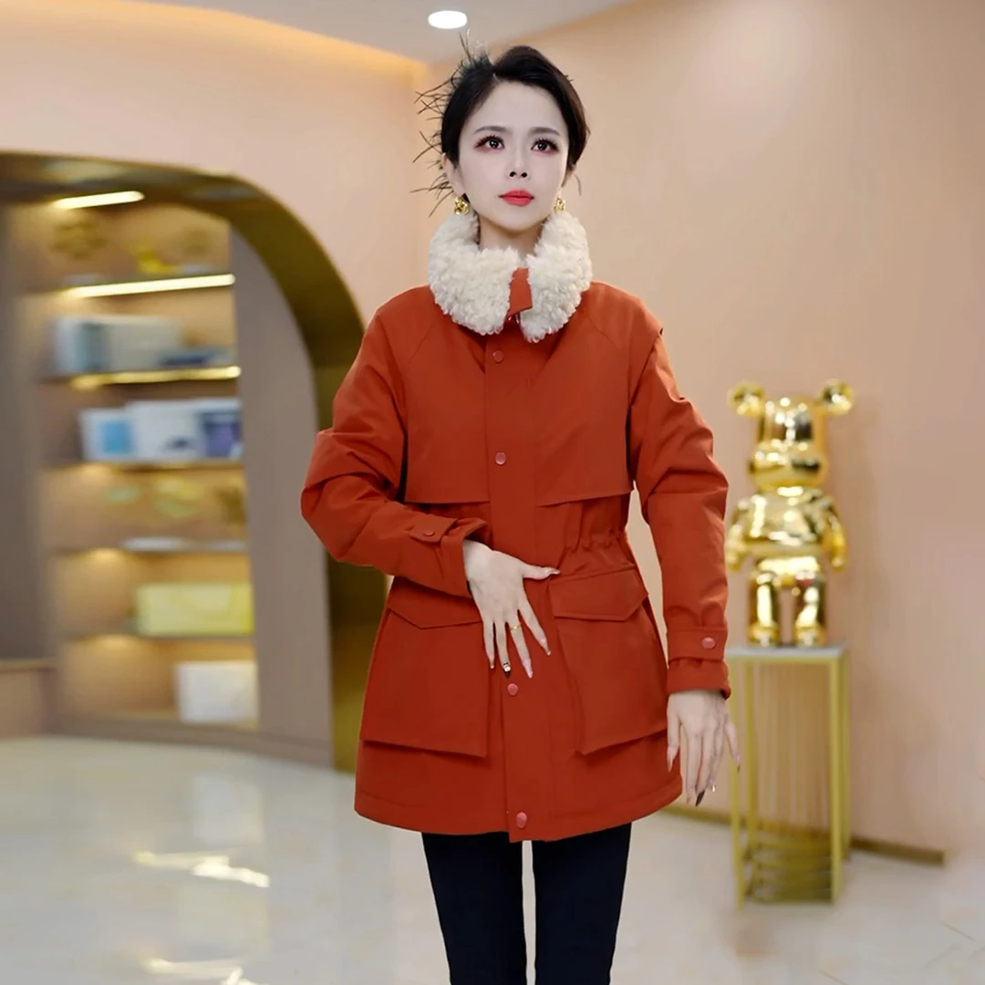 设计感时尚毛呢外套女2025冬季新款妈妈装修身显瘦减龄中长款大衣