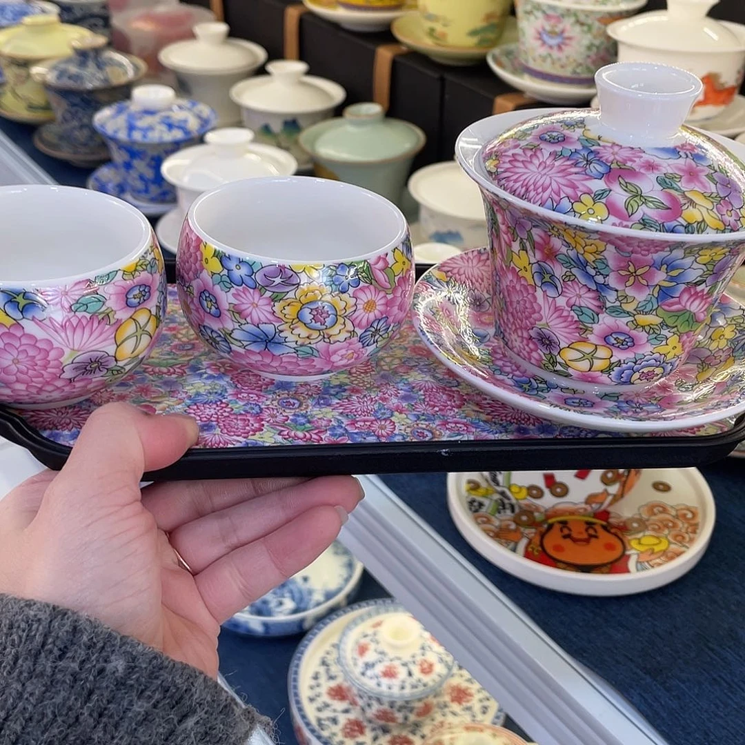 陶景德陶瓷盖碗茶具