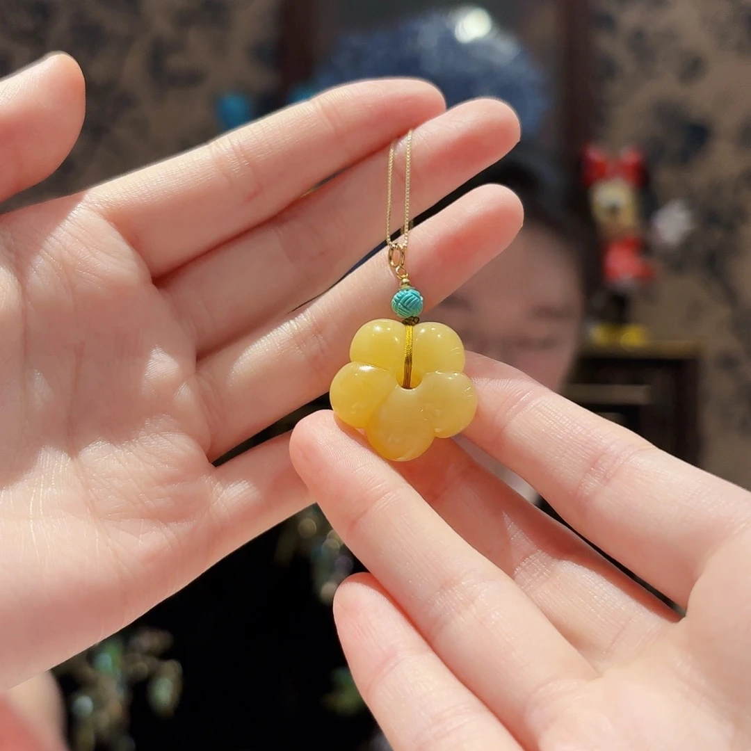 蜜蜡未镶嵌吊坠(赠链)