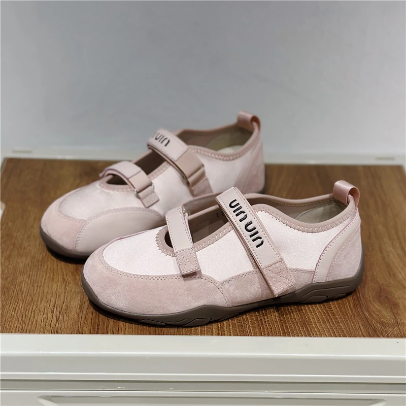 首谷SHOUGU魔术贴玛丽珍鞋女2025春季新款镂空平底浅口休闲单鞋潮