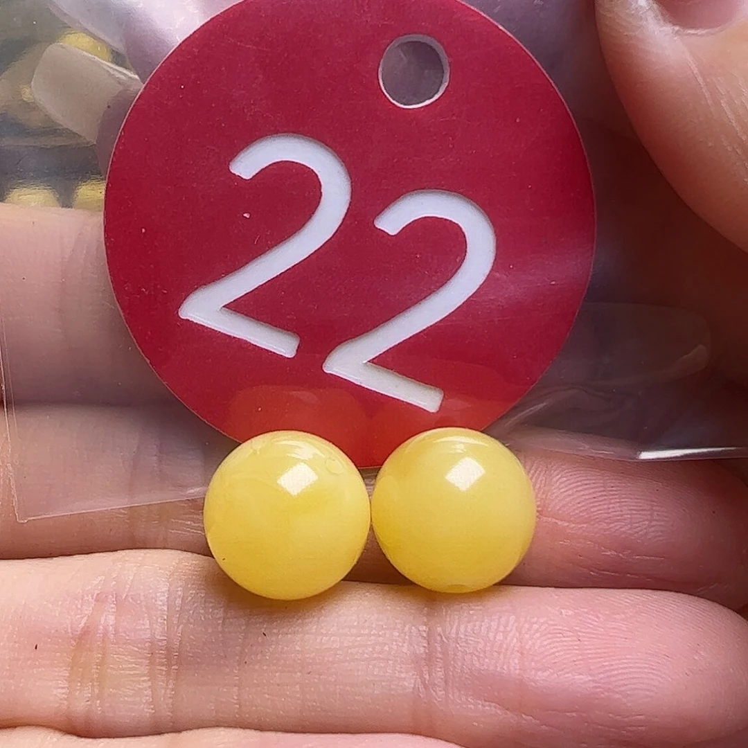 蜜蜡未镶嵌珠宝奇石11mm鸡油黄圆珠