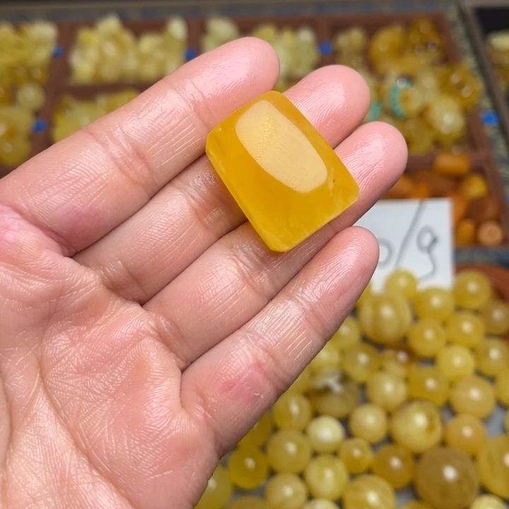 蜜蜡未镶嵌珠宝奇石天然蜜蜡鸡油黄飘花平安无事牌