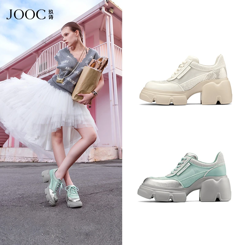 【蓝血贵族】JOOC玖诗复古老爹鞋女春季新款潮流厚底休闲鞋子
