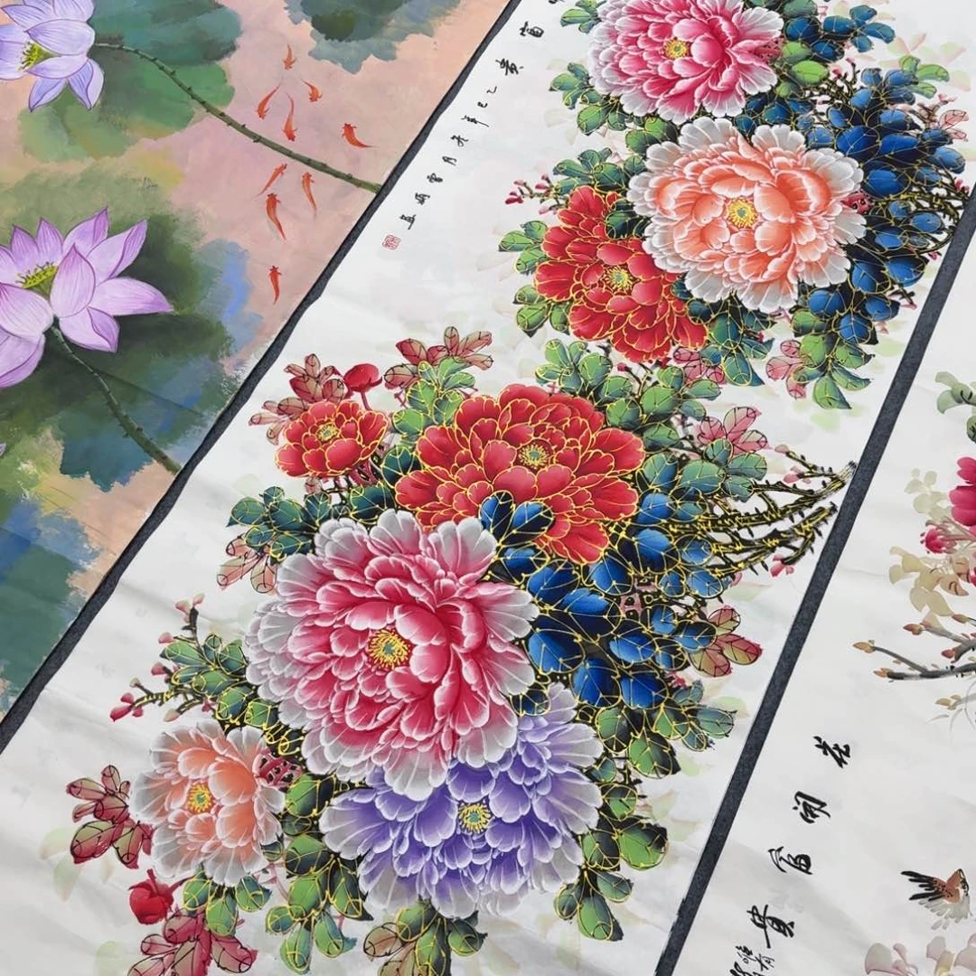 谒***悟国画尺寸70X180纯手绘作品