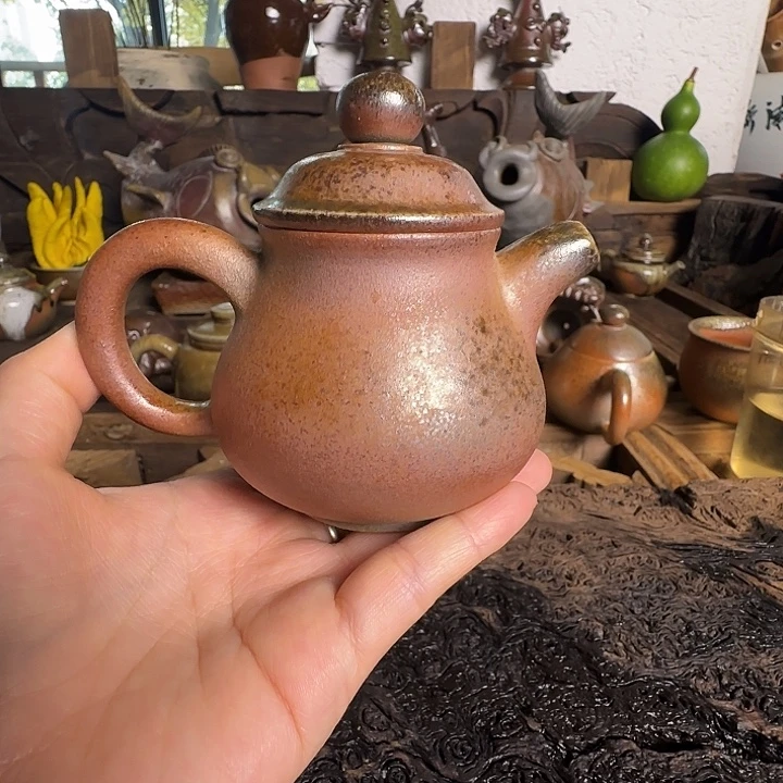 杯云南非遗崔家龙窑高温柴烧小潘壶130cc