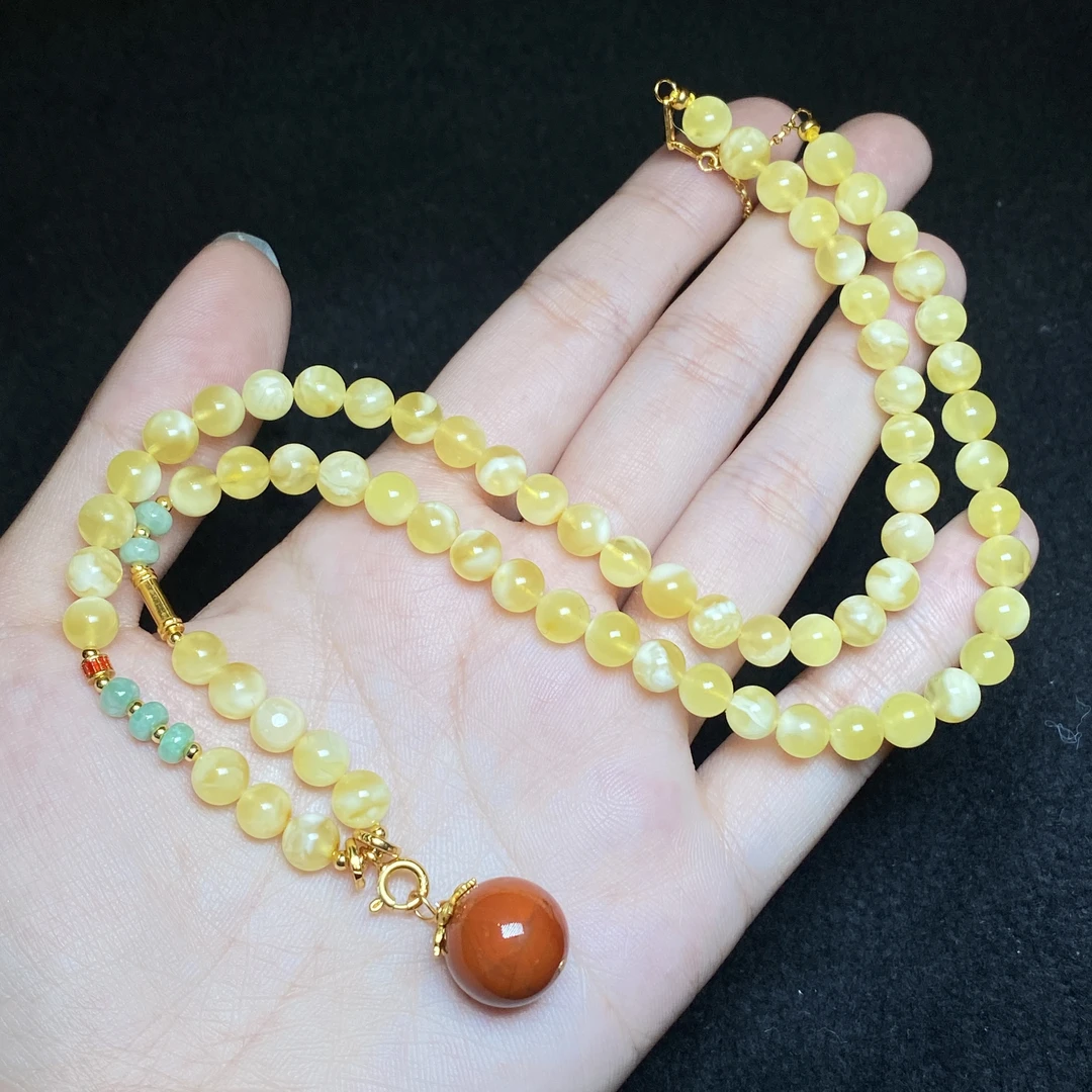 【小北严选】蜜蜡DIY项链19-23H246X19【多样性发一件】约6mm