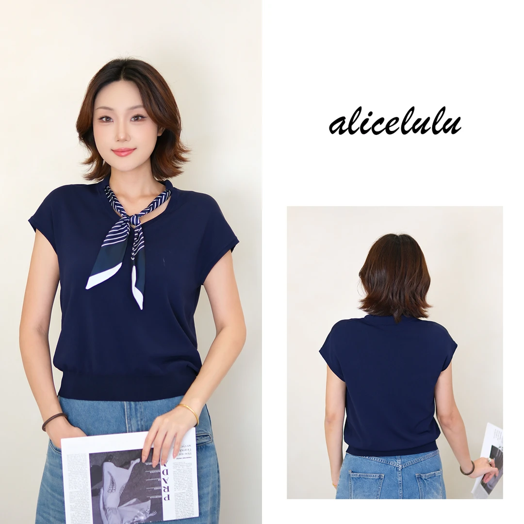 [alicelulu]学院风丝巾系带莱赛尔毛针织衫柔软亲肤S2143765L