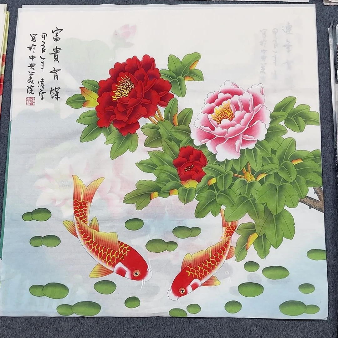 国画尺寸70X70手绘作品