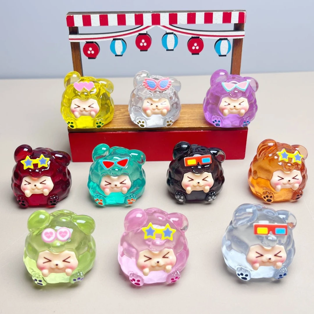 【直播现扌斥】九宫格 新版眼镜团子 树脂diy配件装饰小摆件钥匙扣