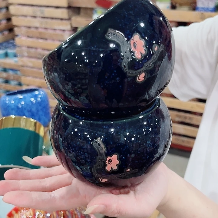 有孔.凑单10元陶瓷花盆发货！