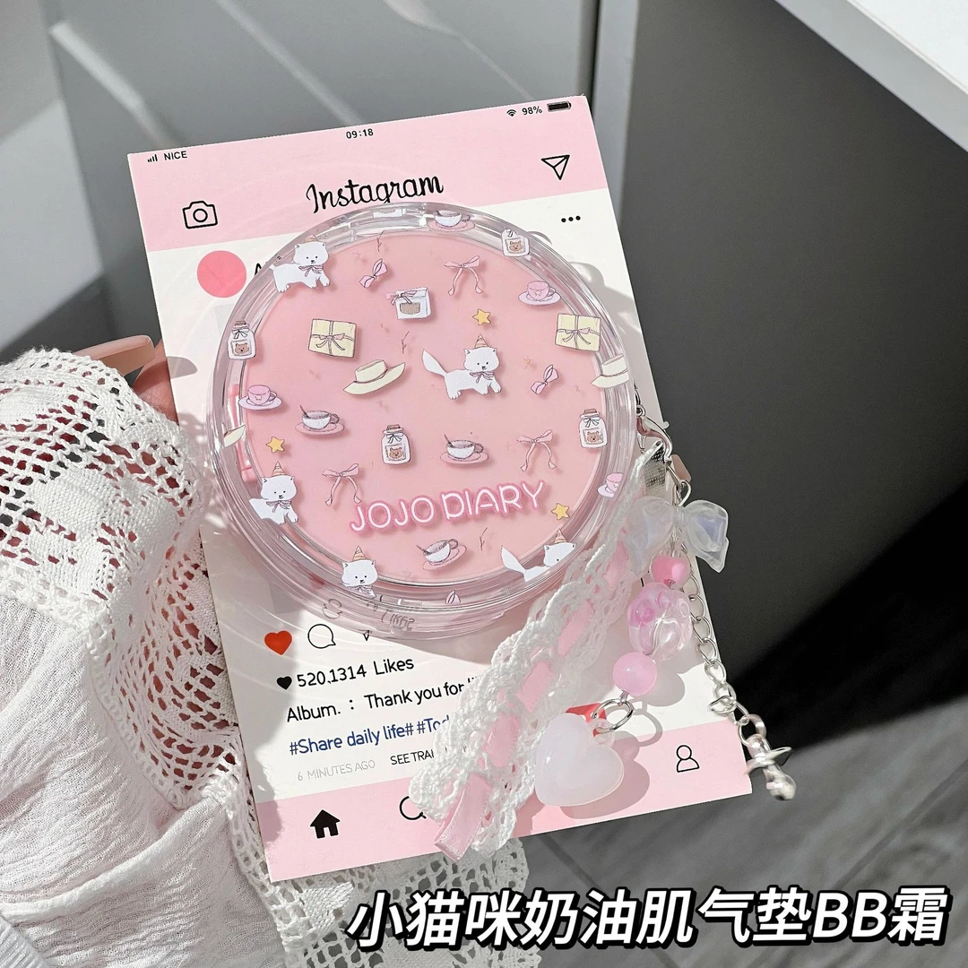 久久日记可爱猫咪持妆水润气垫BB霜水润轻薄提亮奶油肌跨境化妆品