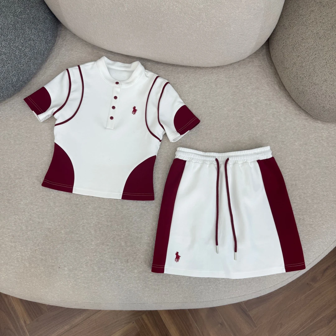 「山楂热恋」气质时尚百搭休闲短袖女士设计师高定轻奢长裙套装