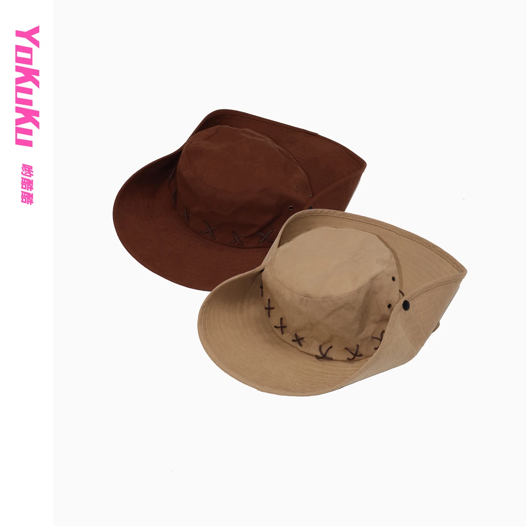 哟酷酷（西部魔影）渔夫帽美式复古檐遮阳防晒一帽多戴户外登山旅游