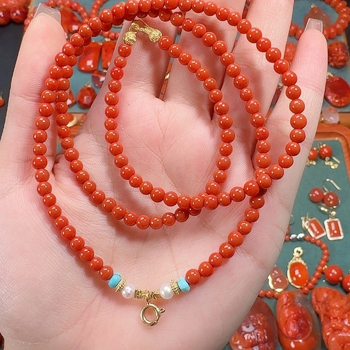 南红玛瑙未镶嵌55长万能链4.2