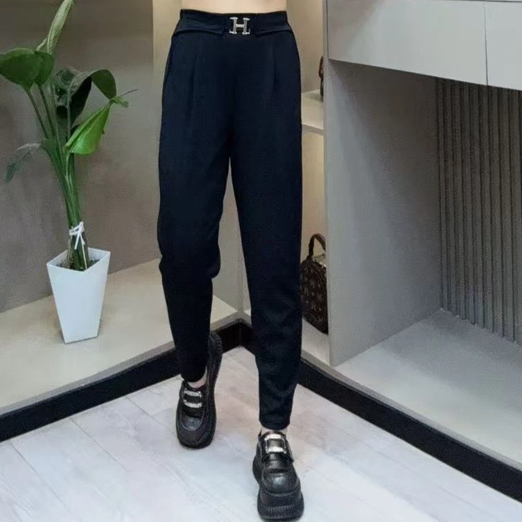 春季西服裤-果 时尚潮流贴标洋气显瘦百搭款胖MM大码女装新款