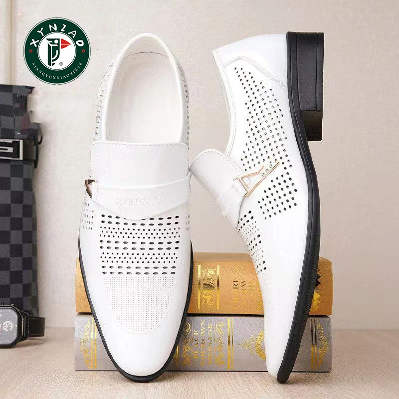 啄木鸟套脚固特异镂空透气减震休闲皮鞋皮鞋单鞋白色百搭夏季软底