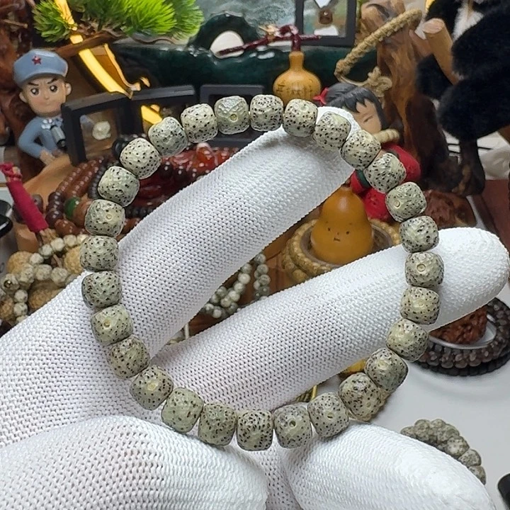 星月菩提手串3号车尺寸8.7石玉龙鳞单圈