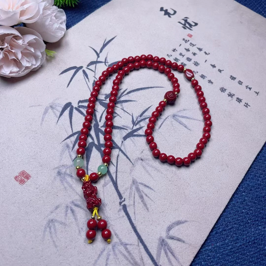 含辰砂工艺品朱砂多圈貔貅手串0009