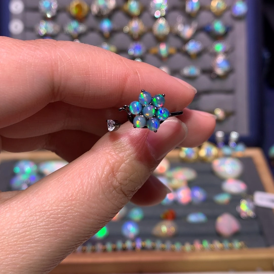 银S925镶嵌欧泊戒指款式