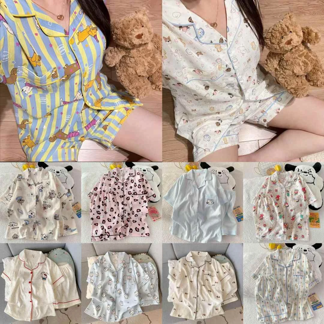 夏季新款云朵绵短袖短裤睡衣女透气可爱甜美舒适少女家居服套装