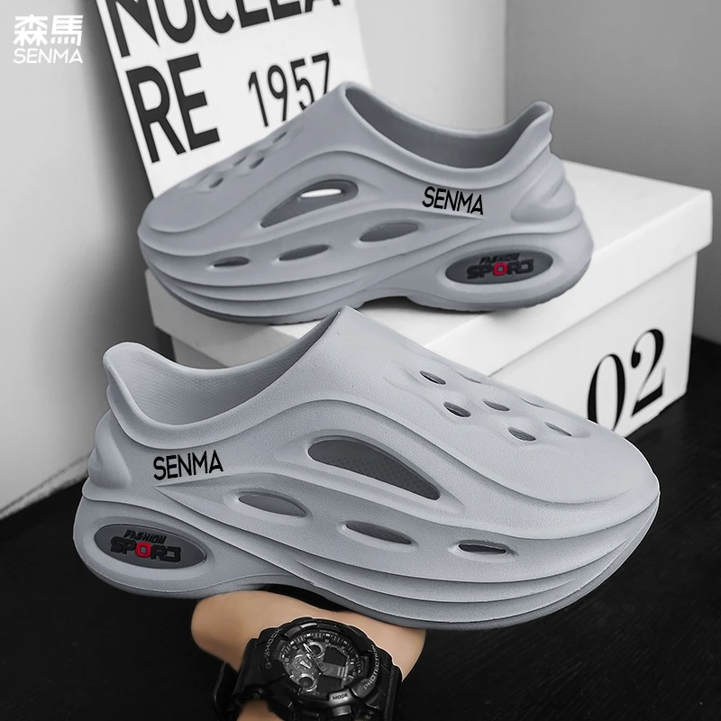 森马洞洞鞋男秋季外穿镂空透气全包拖鞋防滑防臭户外涉水沙滩凉鞋