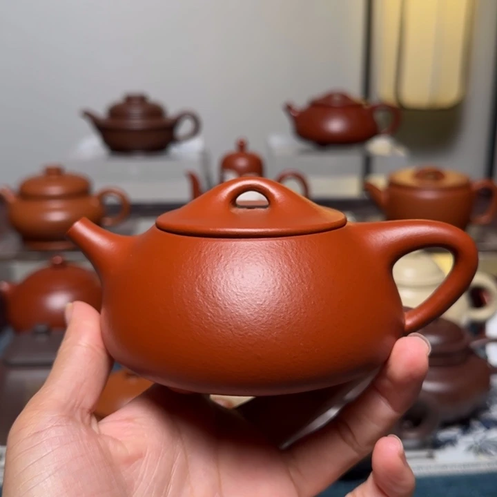 紫砂茶壶全手工小煤窑朱泥景舟石瓢 210cc