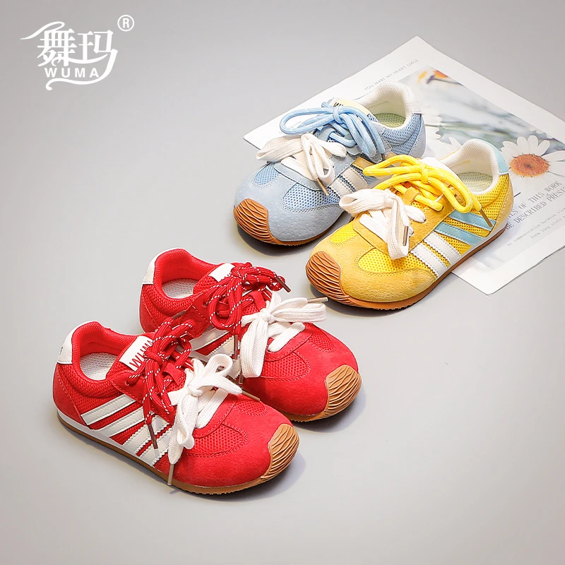 舞玛女童鞋儿童德训鞋2025新款春季运动休闲软底阿甘鞋子537106