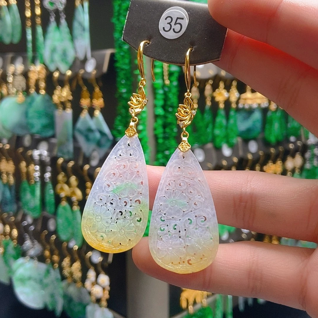 翡翠未镶嵌耳饰翡翠