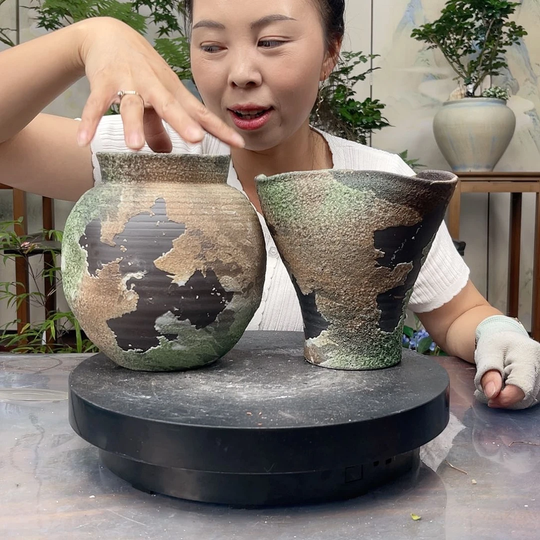 紫砂花盆王嫂花盆直播0604-1612纯手工两个