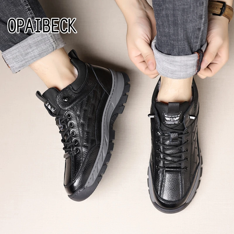 2025冬季新款棉鞋羊皮毛一体内里真皮头层牛皮防滑休闲鞋保暖防寒