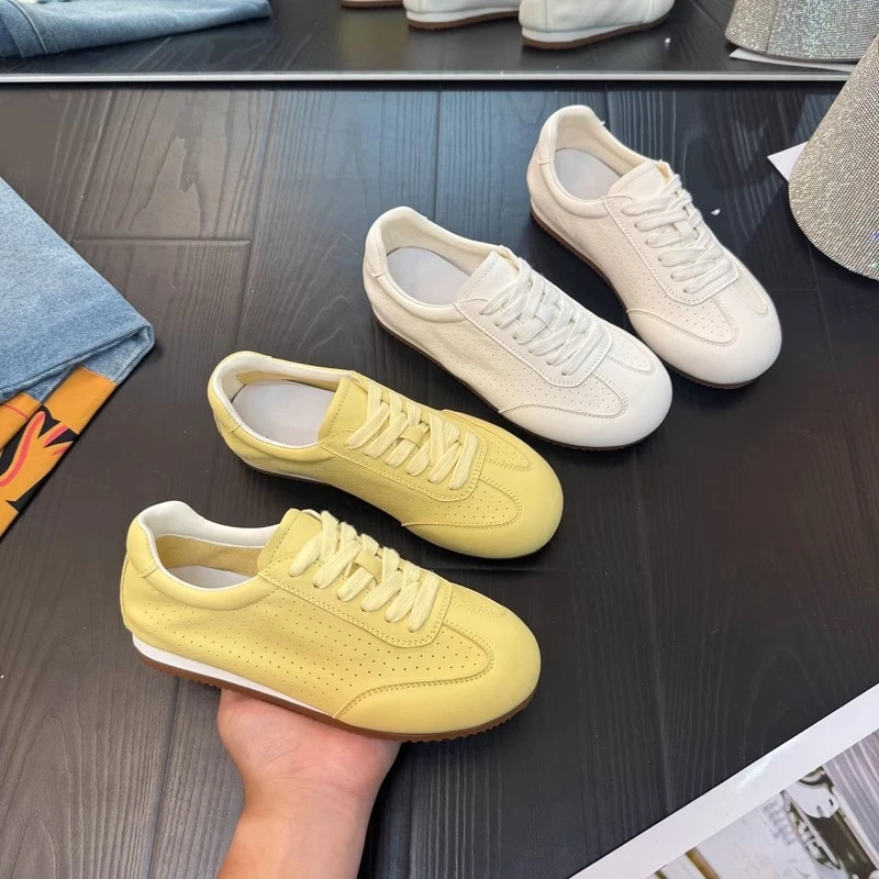 米娅严选运动板鞋真皮德训小白百搭2025新款凉鞋明星同款百搭鞋子