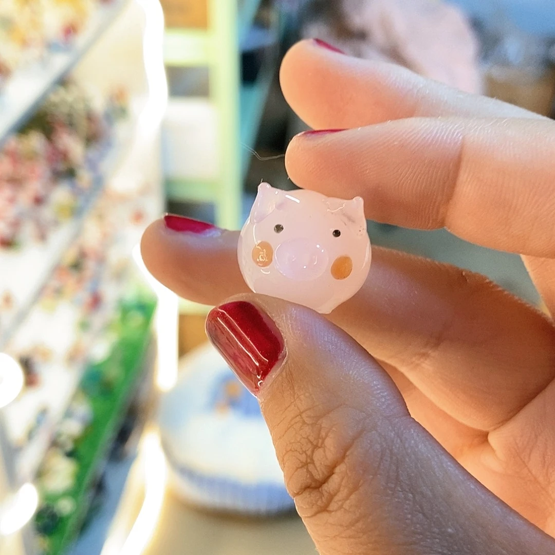 琉璃手工艺品汤圆猪
