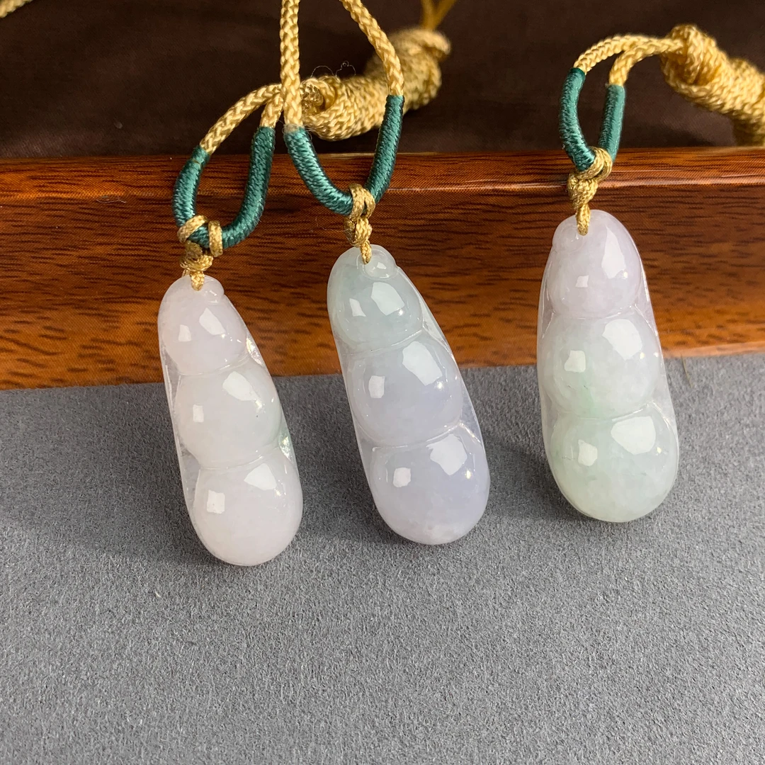 【刘思懿】(3.8女神节)天然缅甸A货翡翠豆子吊坠/多样性一@562496