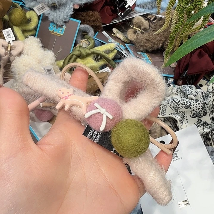 铁合金皮质米粉色毛线小猫大抓23
