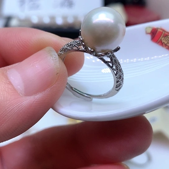 淡水珍珠耳饰银S925镶嵌