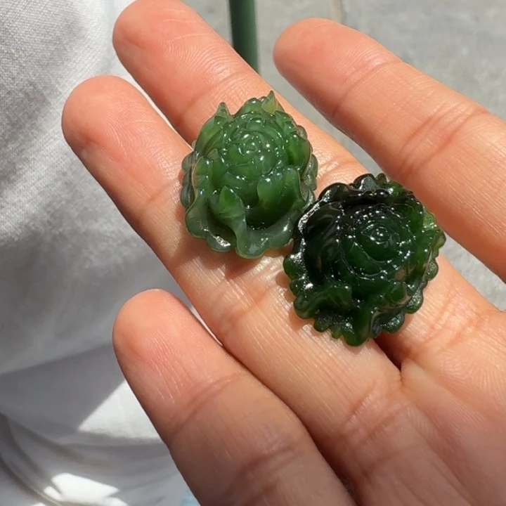 和田玉未镶嵌颈饰碧玉繁花TZ多样性拍一发一