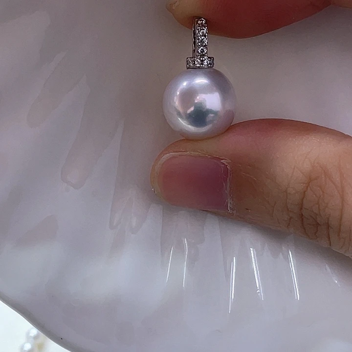 颈饰银S925镶嵌淡水珍珠